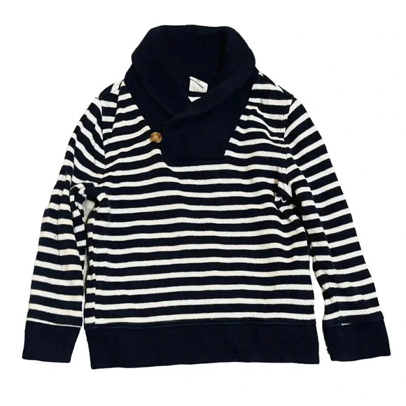 NWOT Gap Shawl Collared Size 4 Navy White Striped European‎ Boy Toddler Soft - Picture 1 of 4